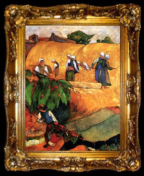 framed  Paul Gauguin Harvest Scene, ta009-2